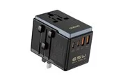 Dudao A65Pro 65W EU / US / JP / AUS / UK travel adapter 2x USB-C 2x USB-A - black