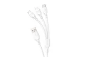 Dudao USB C / micro USB / Lightning 480Mb/s 6A 1.2m - white