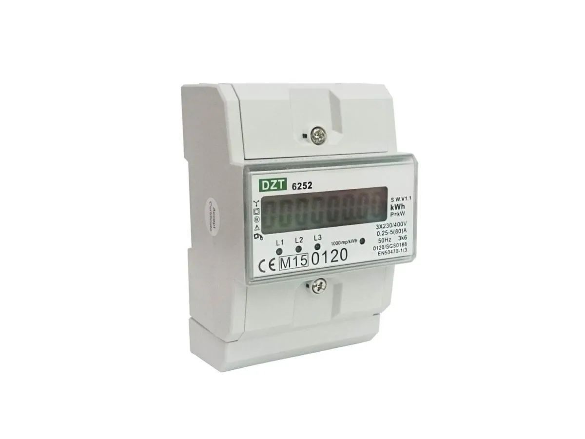 ELTECO Kwh meter lcd blue back light 3f kl.1 80a