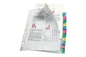 Esselte - divider - 12 parts - for A4 Maxi - capacity: 30 sheets - tabbed - clear glass