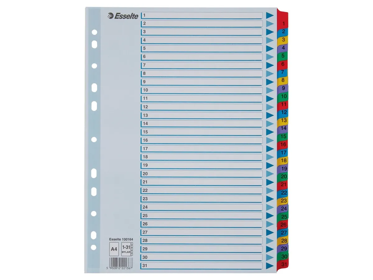 Esselte Register Zahlen, Karton