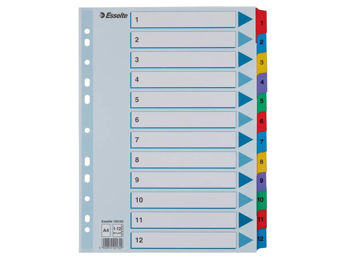 Esselte Register Zahlen, Karton