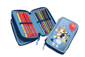 Euromic Bluey 2-compartment filled pencil case A6 noteboo