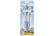 Euromic Bluey 2-pack pencils w/2 eraser toppers - triangular pencils unsharpened each with eraser topper packed on blistercard w/eurohole CE & 0-3 years pictogram