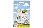 Euromic Bluey 4-pack erasers - 4 shaped erasers packed in acetate box with eurohole (size of box 5.2 x 16 cm) CE & 0-3 years pictogram