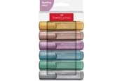 Faber-Castell Textliner 46 Metallic, 6er Kartonetui: glamorous gold, pearl rose, brilliant ruby, magnificent blue, precious green, shiny silver