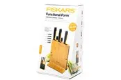 Fiskars Functional Form Bamboo knife block 5 knives