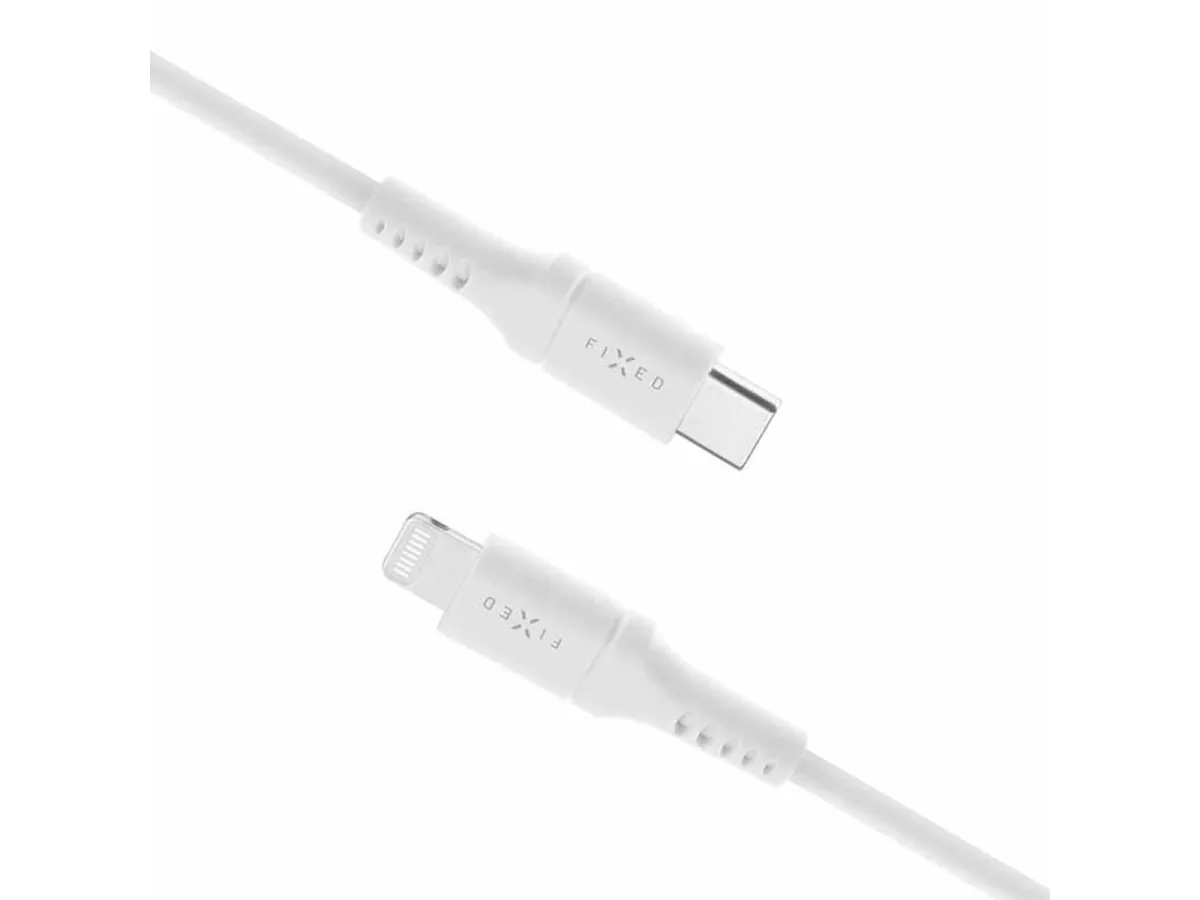 FIXED LIQUID Silicone - USB-C <-> Lightning - 0.5m - Weiß