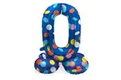 Folat BV Standing Foil Balloon Colorful Dots Number 0 - 72cm