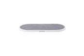 GEAR Wireless Dual QI Charger USB-C Port 2x10W White with Grey Textile
