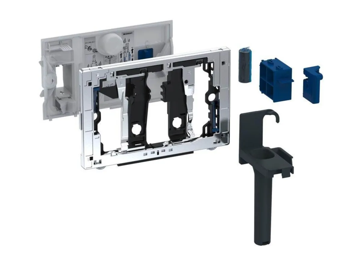 Geberit insert blue tabs chrome