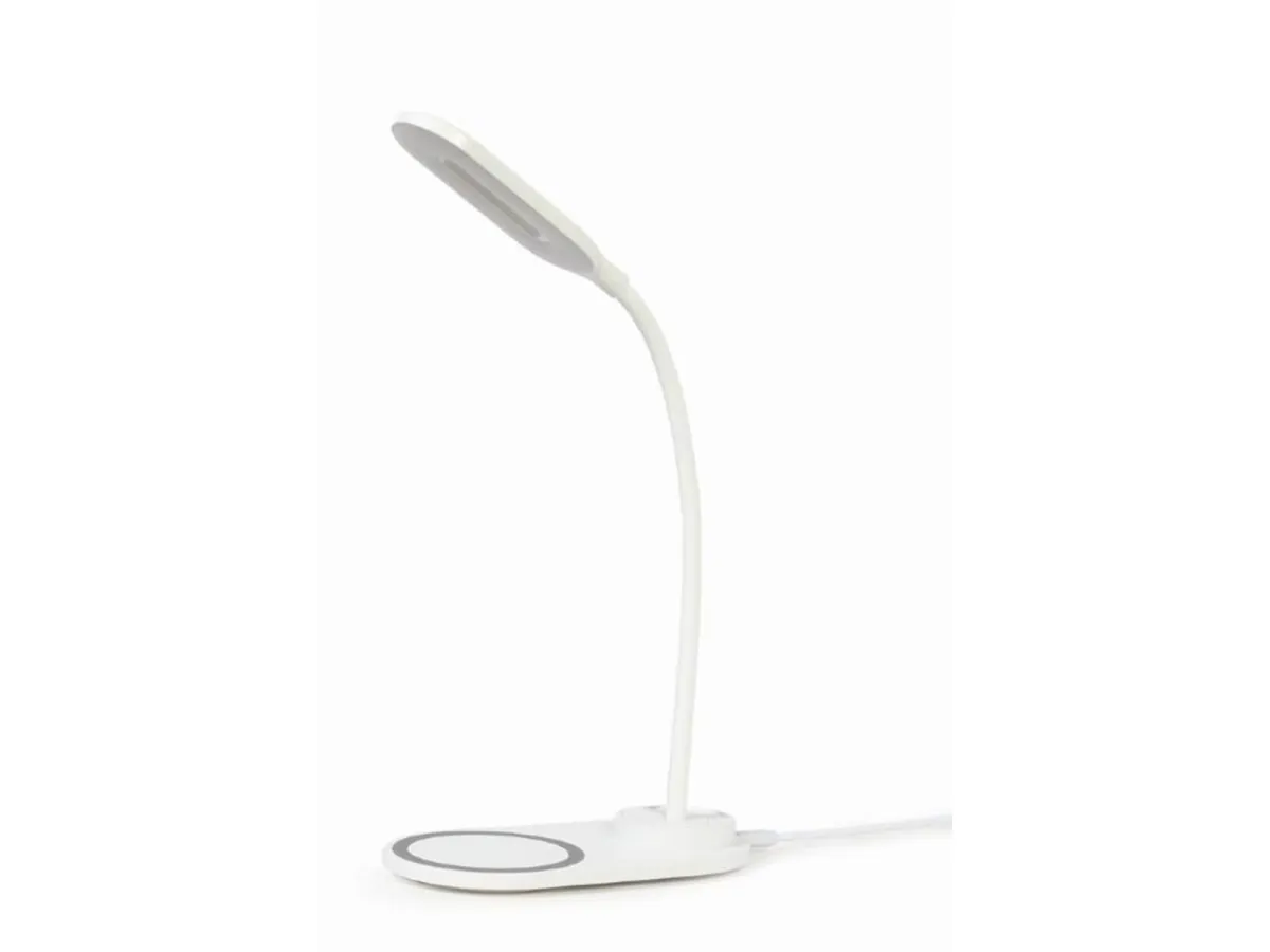 Gembird Desk lamp with wireless charger - White