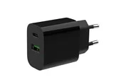 Gembird Universal GaN USB charger QC 3.0 & PD 20W 2-port - Black