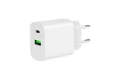 Gembird Universal GaN USB charger QC 3.0 & PD 20W 2-port - White
