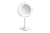 Gillian Jones Double-Sided Wall Mirror in White with LED Light - x1/x10 Magnification