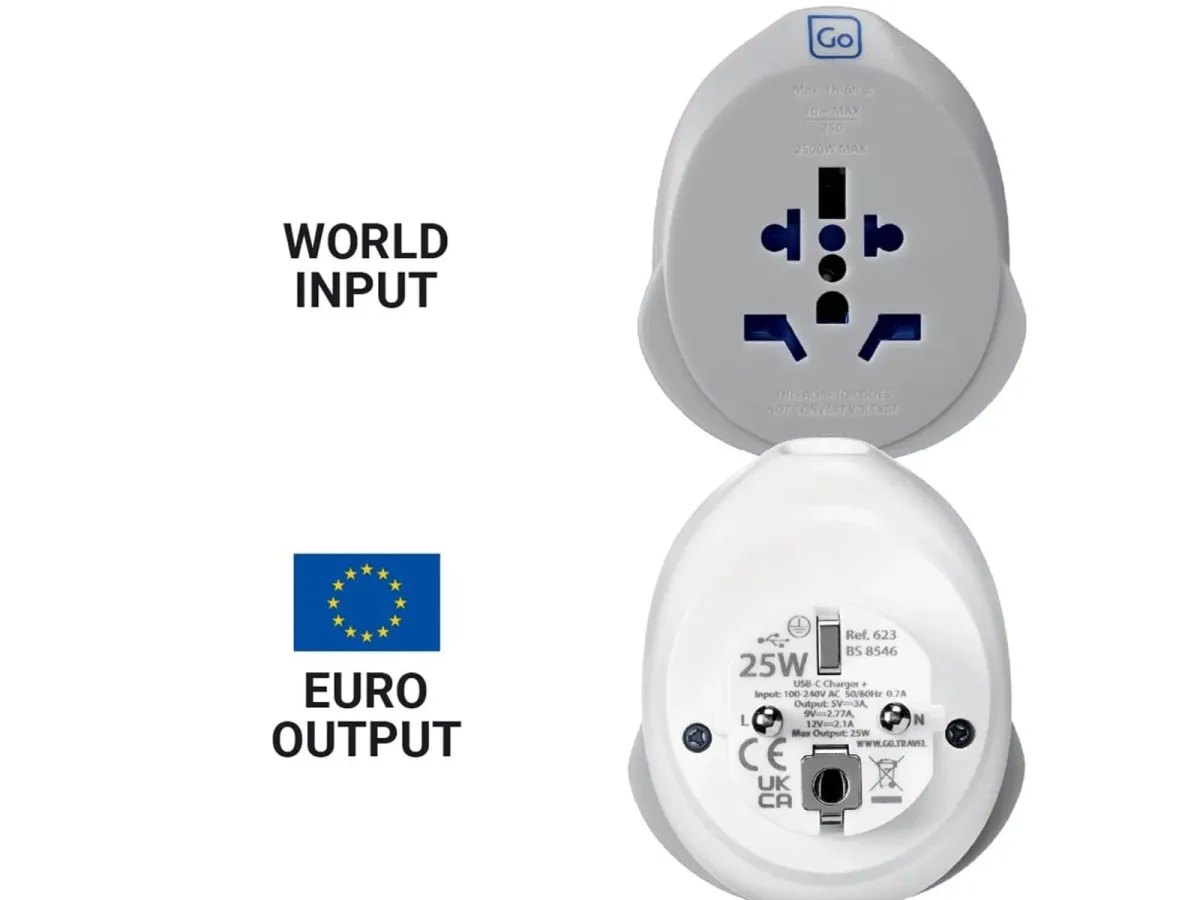 Go Travel Welt - EU USB-C Adapter + (25W)
