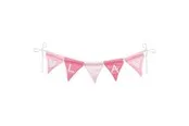 Goki Fabric Bunting Make Pink with 10 Flags and Alphabet Characters