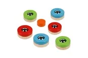 Goki Wooden Puckfire Curling Throwing Game 7 pieces.
