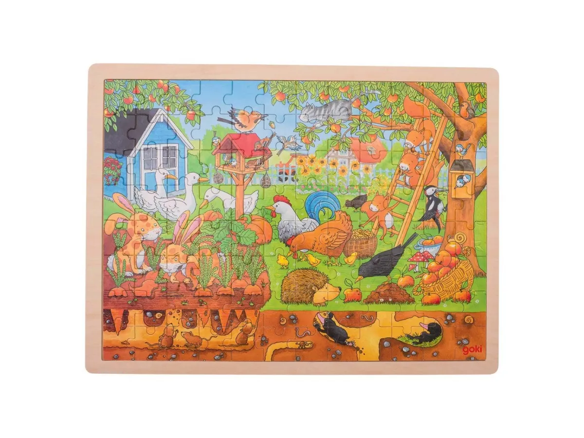 Goki Wooden Puzzle - Life in the Garden Holz