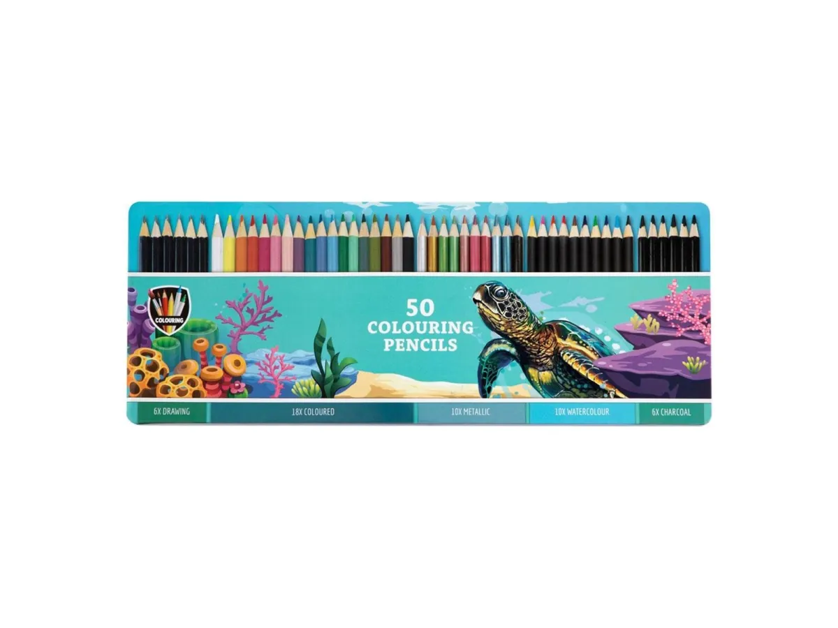 Grafix - Colored pencils in tin box 50 pcs.