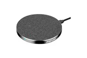 GreyLime 15W round wireless charger in fabric and metal - Grey