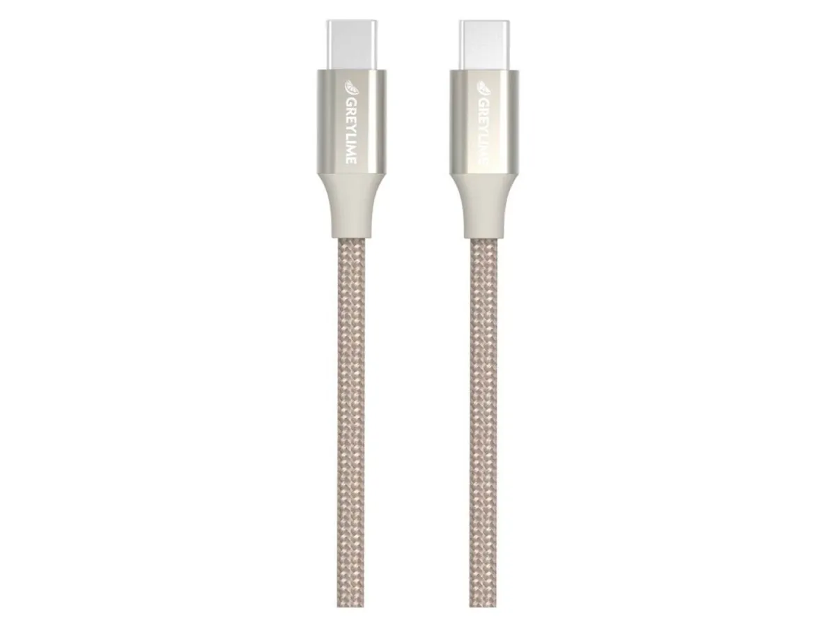 GreyLime Braided USB-C to USB-C Cable Beige 1 m