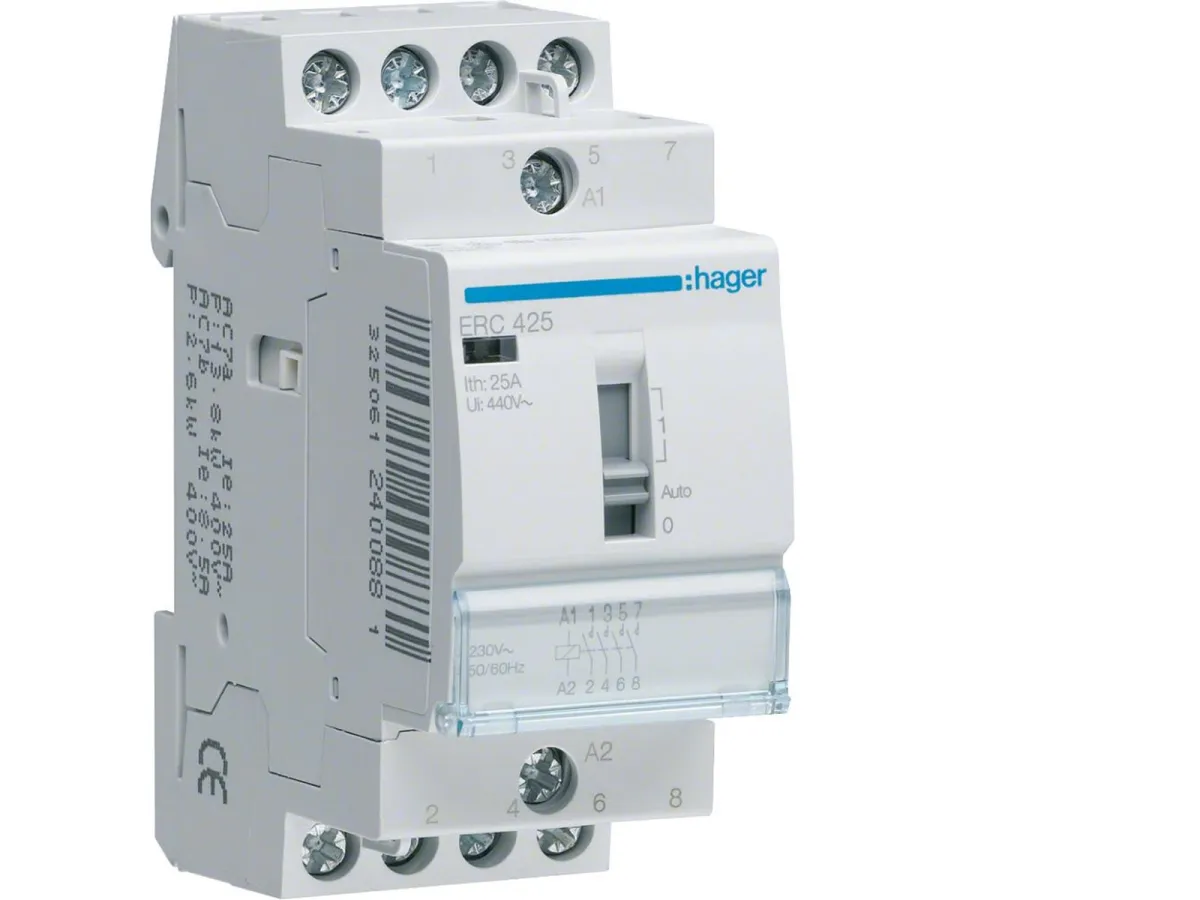 Hager Relay 25a 4no 230v 2m