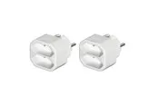 Hama 2-way Socket Adapter Double Pack White