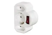 Hama Multi-Plug 3-Way 2 Euro/1 Earthed Socket Switch white