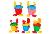 Happy Summer Beach Bucket Set 6 pcs 5 asst. 15.5x1