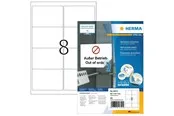 HERMA Ablösbare Adressetiketten A4, 99,1 x 67,7 mm, weiß, blickdicht