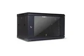 Inter-Tech SMA-6406 Wall Mounted Rack 6U 450mm Load up to 30Kg Glass Door Black RAL9005