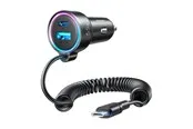 Joyroom Car charger JR-CL07 3-in-1 1x USB + 1x PD 55W + Type-C cable (black)