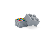 LEGO Aufbewahrungsstein, 4 Noppen, grau