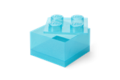 LEGO Storage Brick 4 Top Lid Glitter Light Blue