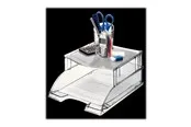 Leitz Plus - letter tray riser - transparent grey