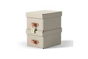 Leitz Puro Aufbewahrungsbox mit Deckel, klein, 7L, 100% Recyclingkarton, 2er-Pack, Beige