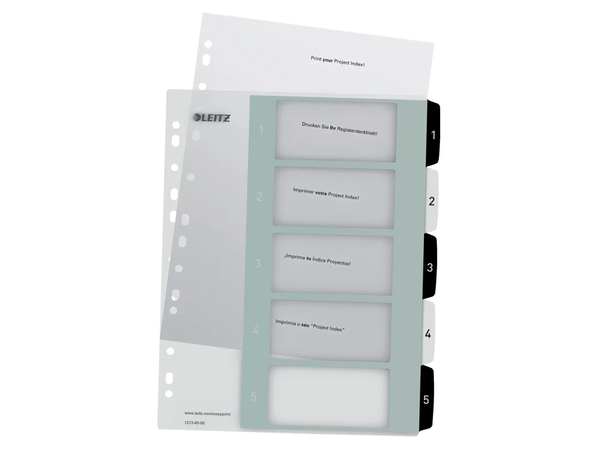 Leitz WOW PC-beschriftbares Register, PP, extrabreit