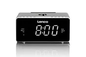 Lenco CR-550SI - Stereo FM Clock Radio with USB and Qi Wireless Smartphone charging - Silver - FM - Stereo - Weiß