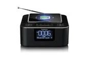 Lenco CR-650BK - DAB+/ FM Clock Radio with Bluetooth® and wireless charging black - DAB/DAB+/FM - Stereo - schwarz