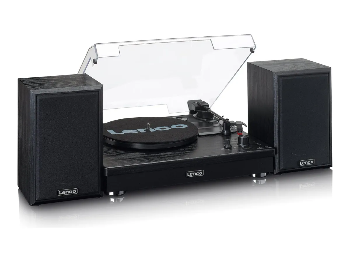 Lenco LS-101BK - Belt drive wooden Record Player - Plattenspieler Schwarz