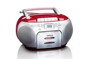 Lenco SCD-420RD - Portable FM Radio CD- Cassette player - FM - Stereo - Rot