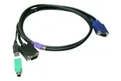 LevelOne ACC-3202 - keyboard / video / mouse (KVM) cable kit - HD-15 (VGA) to USB PS/2 HD-15 (VGA) - 3 m