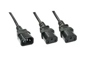 Lindy - power splitter - IEC 60320 C14 to power IEC 60320 C13 - 1 m