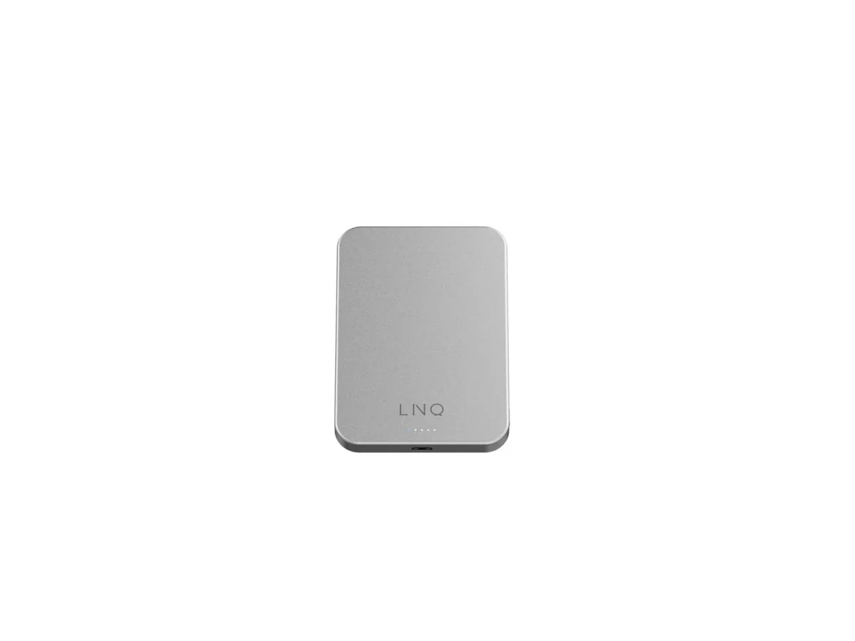 LINQ Magnetic Wireless Power Bank 15W/5.000mAh Silver Powerbank (Akku) - silber - 5000 mAh