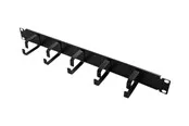 LogiLink 19" cable management bar 1U with 5 fixed metal brackets black