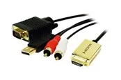 LogiLink HDMI TIL VGA MED AUDIO KABEL 2M SORT