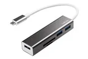 LogiLink USB-C 3-Port Hub with Card Reader USB-Hubs - 3 - silber
