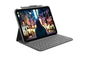 Logitech Slim Folio - keyboard and folio case - QWERTY - US International - oxford grey - Tastatur & Folio-Set - Universal - Grau