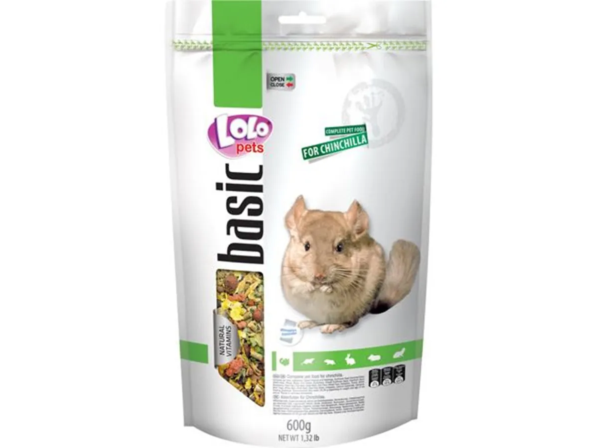 Lolo Pets Chinchilla feed complete 600g resealable